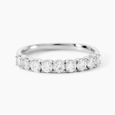 Demi Alliance Hera Platine Blanc Diamant - Alliances Femme | Histoire d&rsquo;Or