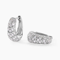 Créoles Tiwa Argent Blanc Oxyde De Zirconium