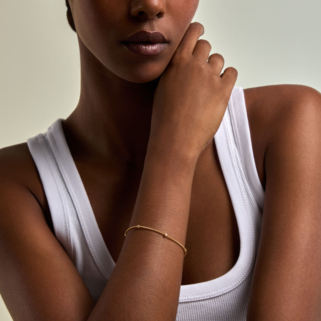Bracelet Cyrianne Argent Dor&eacute; A L'Or 750/1000 - Bijoux sans pierre Femme | Histoire d&rsquo;Or