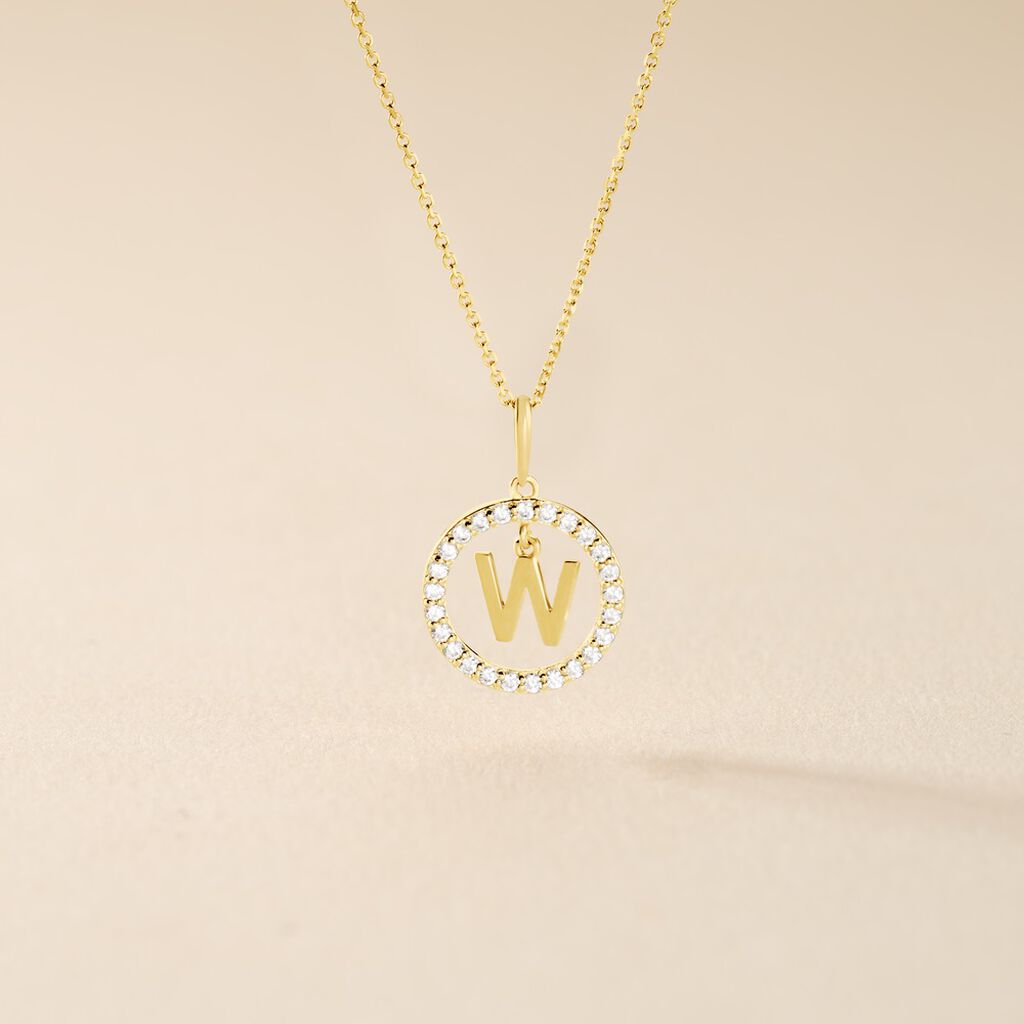 Pendentif Gabe Or Jaune Oxyde De Zirconium - Pendentifs Femme | Histoire d&rsquo;Or