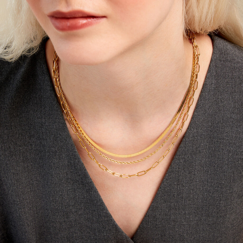 Collier Thika Acier Jaune - Colliers fantaisie Femme | Histoire d’Or