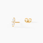 Bijoux D'Oreilles Saint Or Jaune Diamant Synth&eacute;tique - Boucles d'oreilles empierr&eacute;es Femme | Histoire d&rsquo;Or