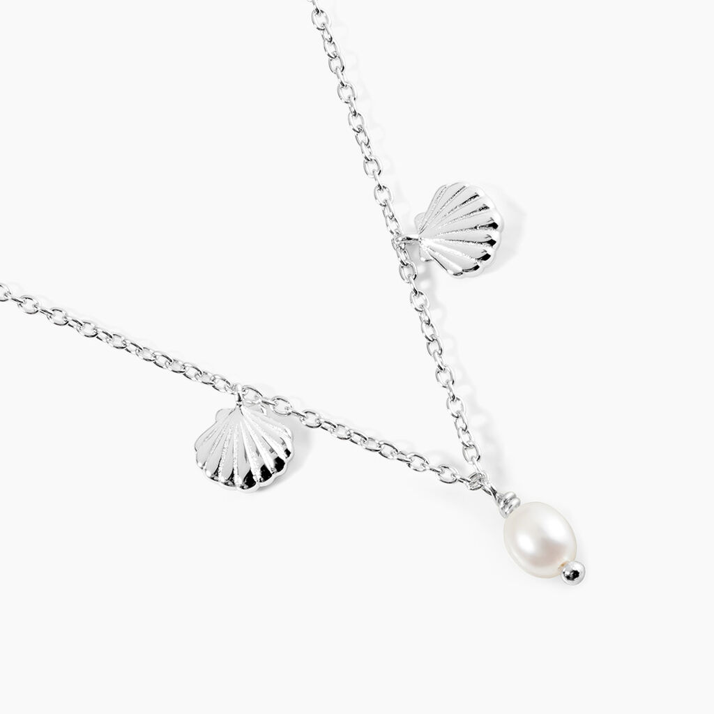 Collier Shehla Argent Blanc Perle De Culture - Colliers fantaisie Femme | Histoire d&rsquo;Or