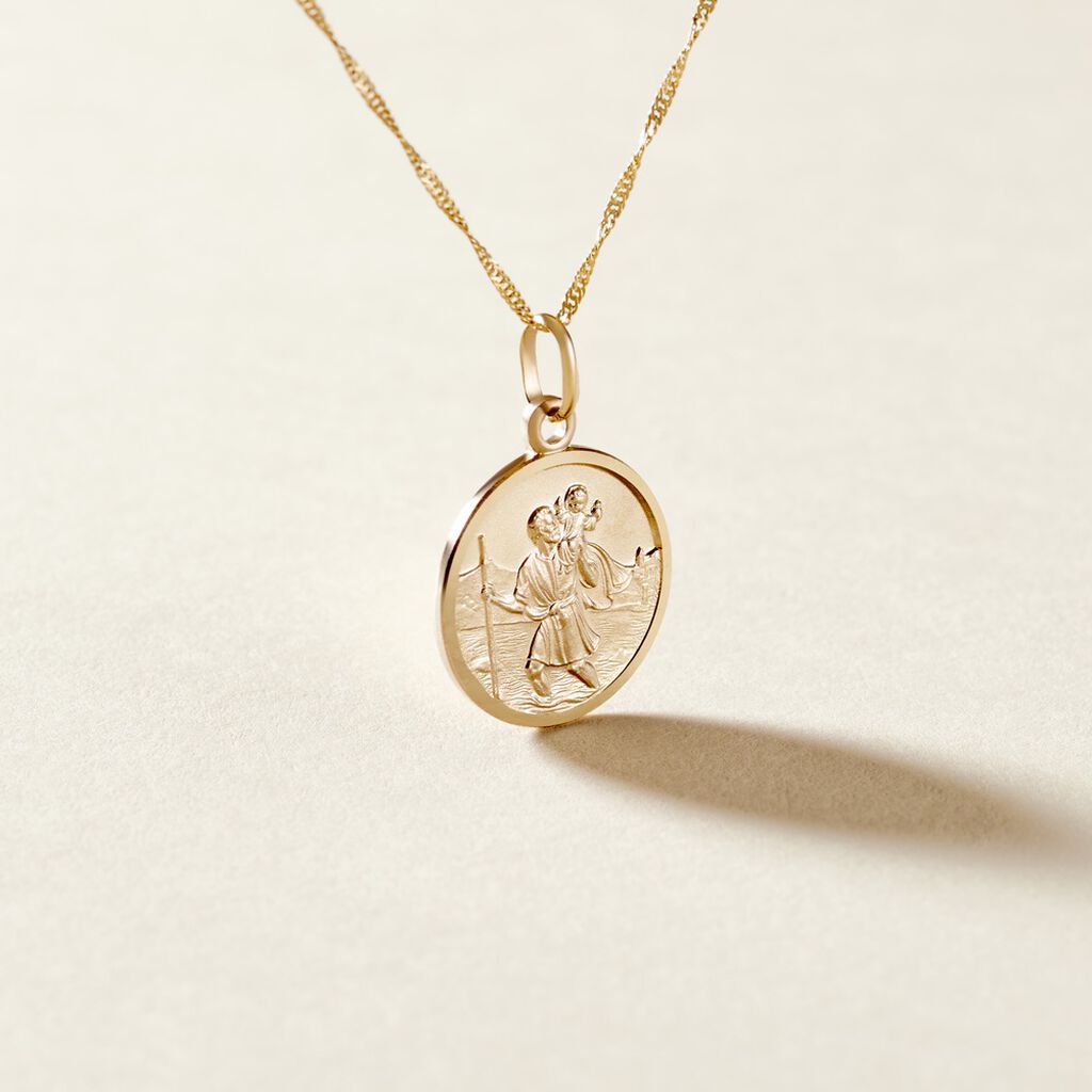 Pendentif Saint Christophe Or Jaune - Pendentifs Baptême Famille | Histoire d’Or
