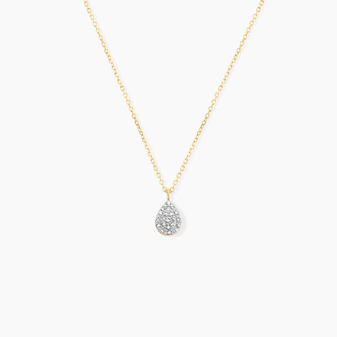 Collier Pear C Or Jaune Diamant - Colliers Femme | Histoire d’Or