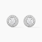 Boucles D'oreilles Puces Marquise Argent Blanc Oxyde De Zirconium - Boucles d'oreilles fantaisie Femme | Histoire d&rsquo;Or