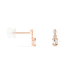 Boucles D'oreilles Puces Antonia Or Rose Morganite Et Diamant - Clous d'oreilles Femme | Histoire d&rsquo;Or