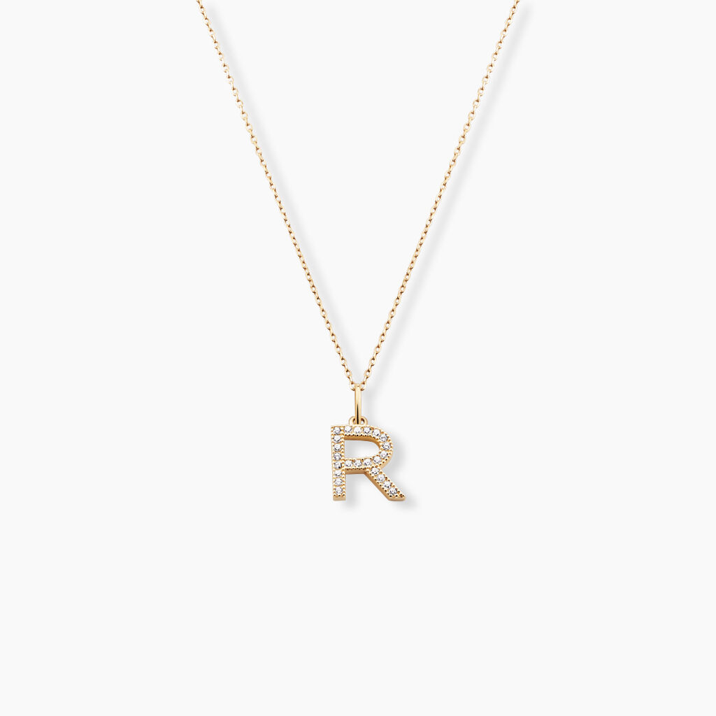 Pendentif Lettre R Or Jaune Oxyde - Pendentifs Famille | Histoire d&rsquo;Or