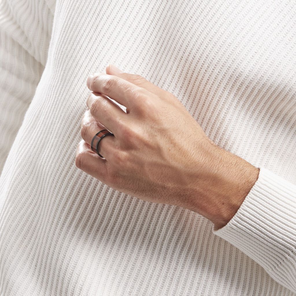 Bague Acier Noir Jakub - Bagues fantaisie Homme | Histoire d&rsquo;Or