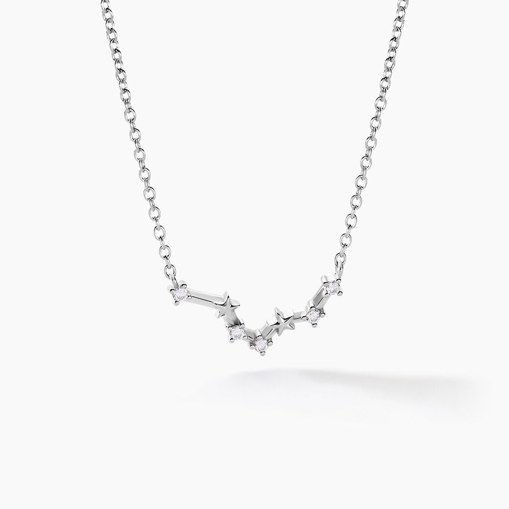 Collier Vega Argent Blanc Oxyde De Zirconium - Colliers Zodiaque Femme | Histoire d&rsquo;Or