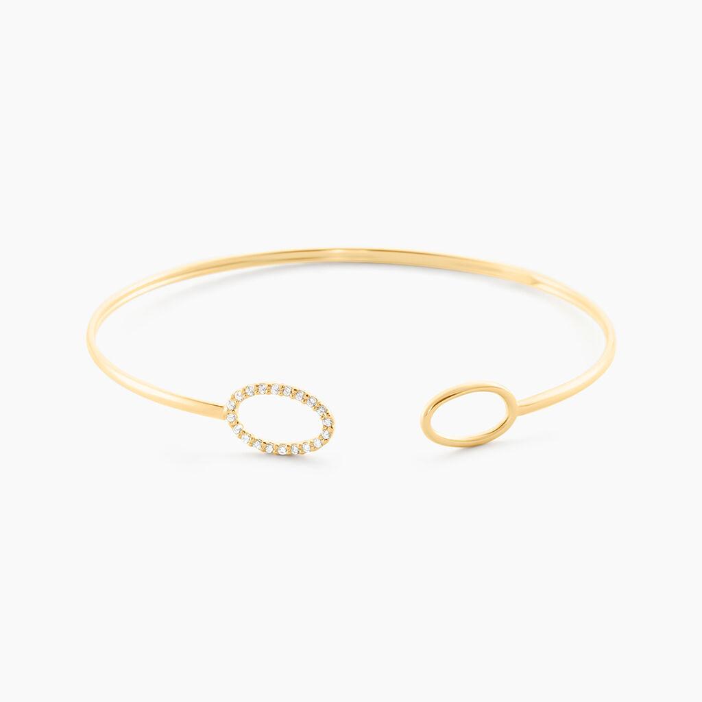Bracelet Jonc Seth Or Jaune Oxyde De Zirconium - Bracelets joncs Femme | Histoire d&rsquo;Or