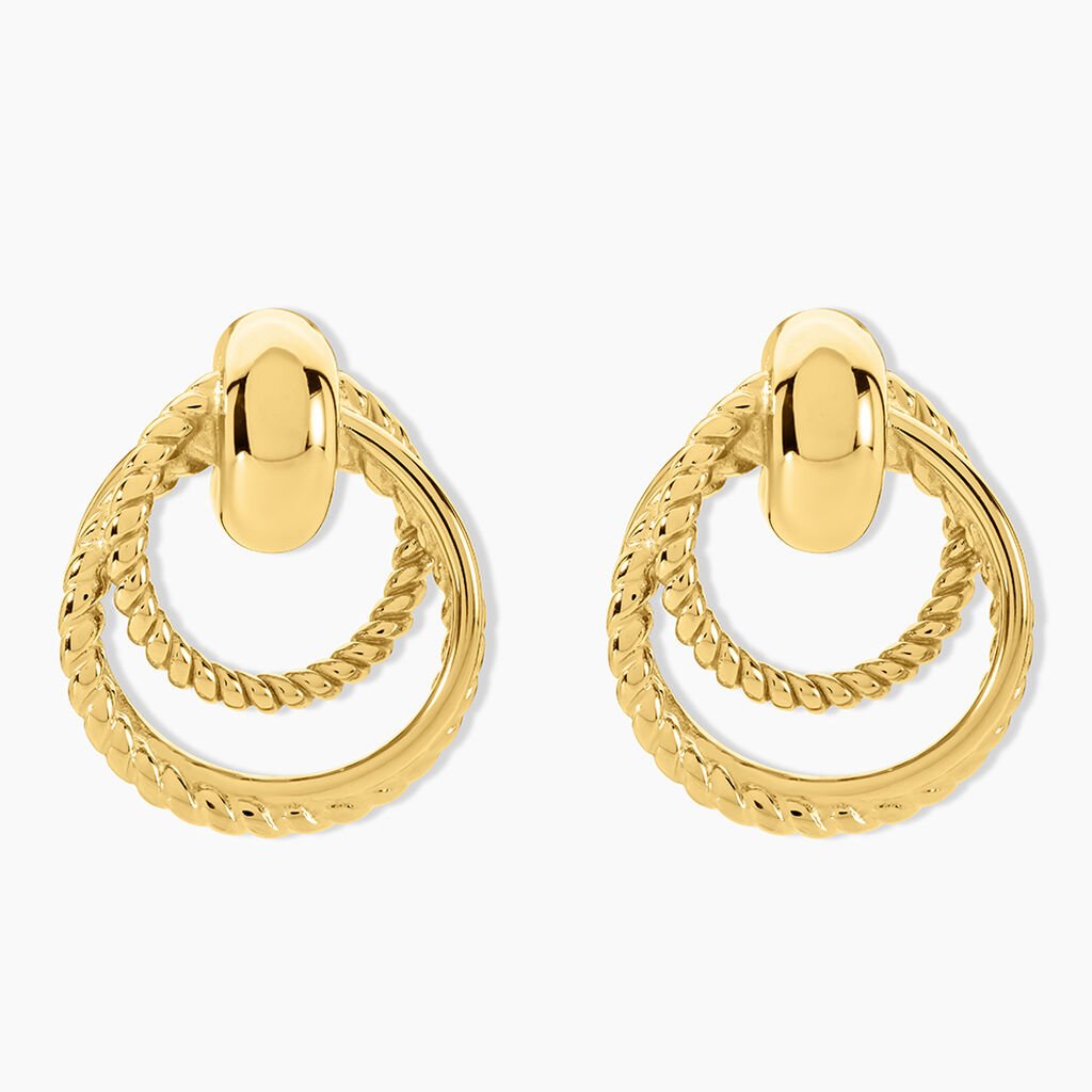 Boucles D'Oreilles Puces Eryline Acier Jaune - Boucles d'oreilles fantaisie Femme | Histoire d&rsquo;Or