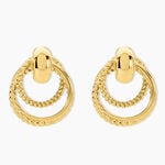 Boucles D'Oreilles Puces Doria Acier Jaune - Boucles d'oreilles fantaisie Femme | Histoire d&rsquo;Or
