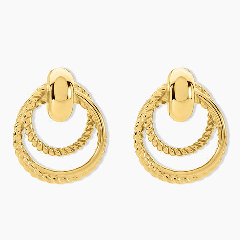 Boucles D'Oreilles Puces Eryline Acier Jaune - Boucles d'oreilles fantaisie Femme | Histoire d&rsquo;Or