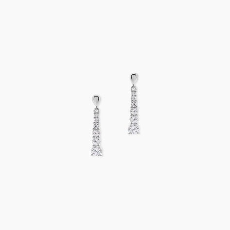 Boucles D'oreilles Pendantes Dervla Argent Rhodi&eacute; Oxyde De Zirconium - Boucles d'oreilles fantaisie Femme | Histoire d&rsquo;Or