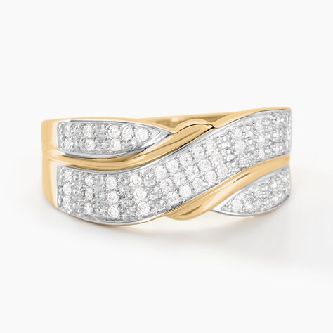 Bague Bandeau Or Jaune Oxyde De Zirconium - Bagues avec pierre Femme | Histoire d&rsquo;Or