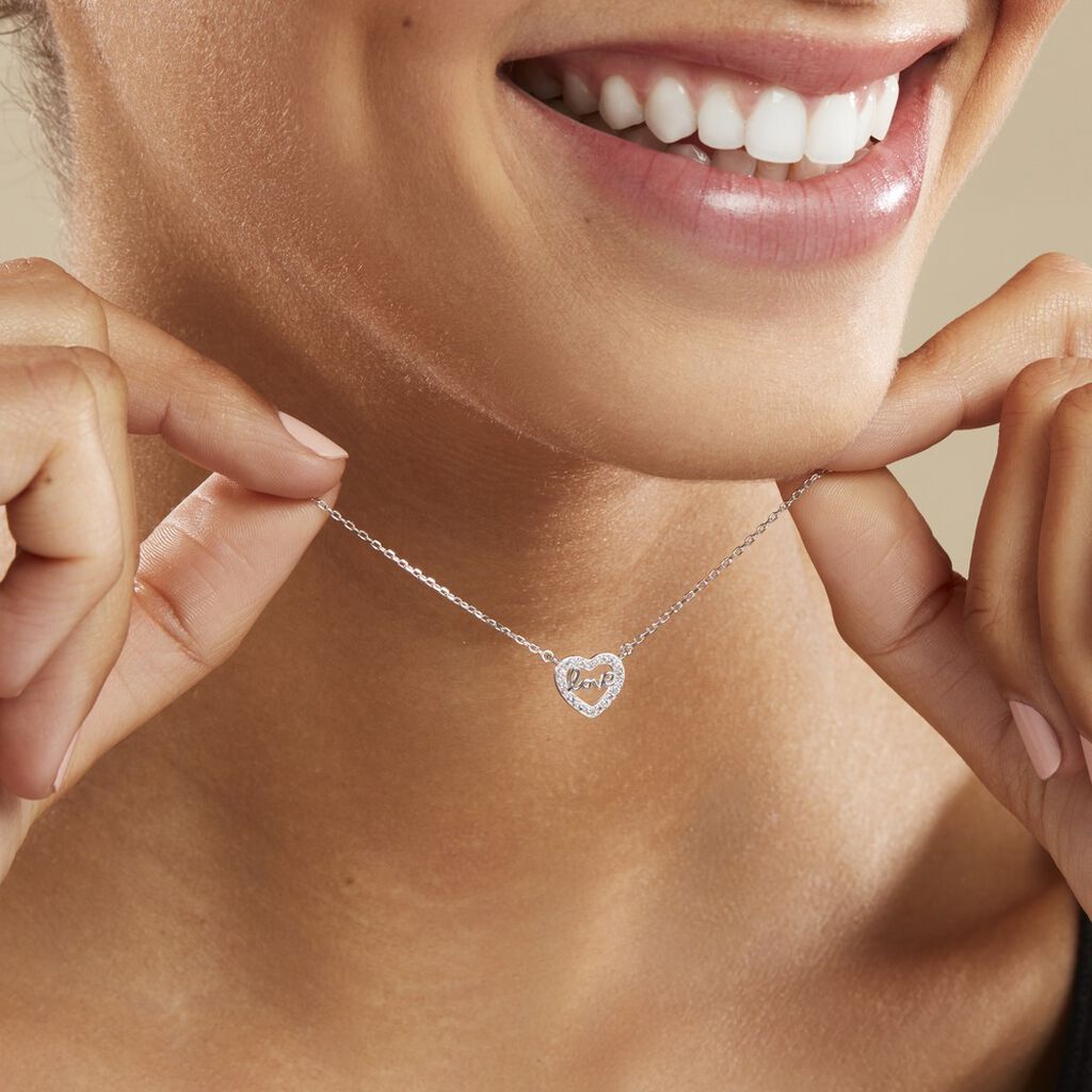 Collier Delicata Argent Blanc Oxyde De Zirconium - Colliers fantaisie Femme | Histoire d’Or