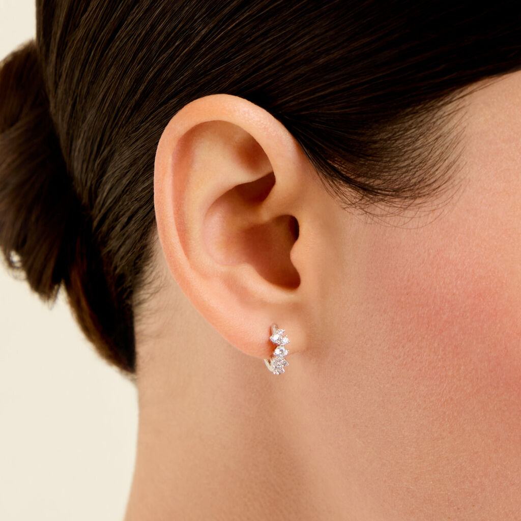 Cr&eacute;oles Rio Argent Blanc Oxyde De Zirconium - Cr&eacute;oles fantaisie Femme | Histoire d&rsquo;Or