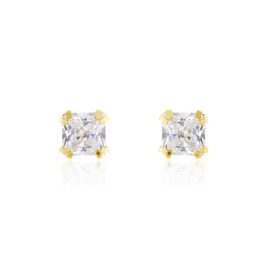 Boucles D'oreilles Puces Or Jaune Doreen Oxydes De Zirconium - Clous d'oreilles Famille | Histoire d’Or