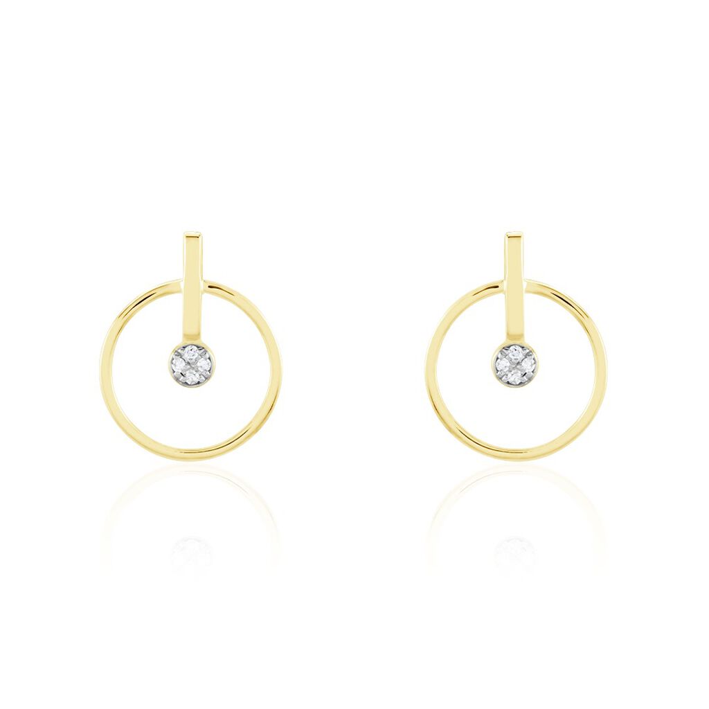 Boucles D'oreilles Or Jaune Adrienn Diamants - Clous d'oreilles Femme | Histoire d’Or