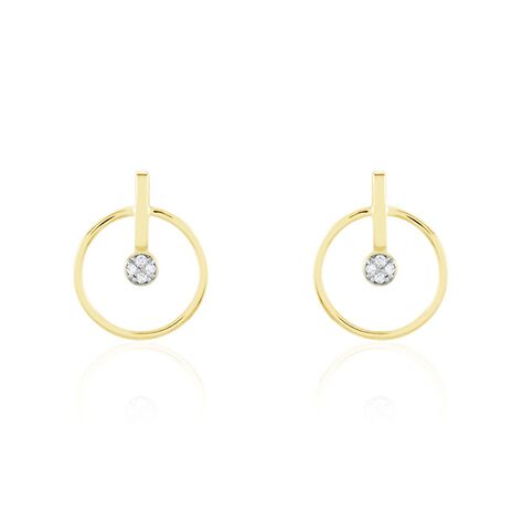 Boucles D'oreilles Or Jaune Adrienn Diamants - Clous d'oreilles Femme | Histoire d’Or