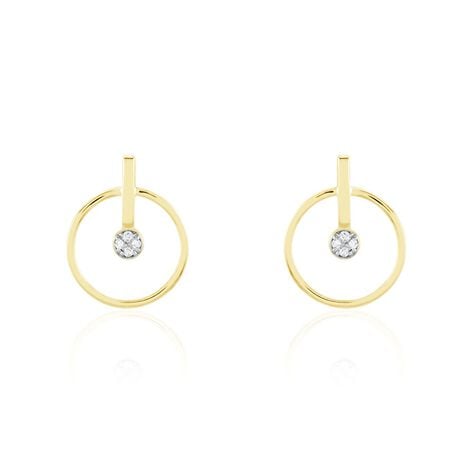 Boucles D'oreilles Or Jaune Adrienn Diamants - Clous d'oreilles Femme | Histoire d’Or