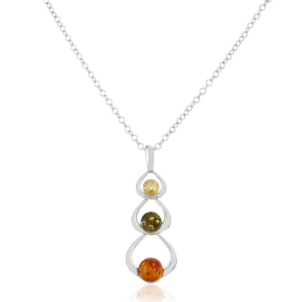 Collier Agneta Argent Blanc Ambre - Colliers fantaisie Femme | Histoire d’Or