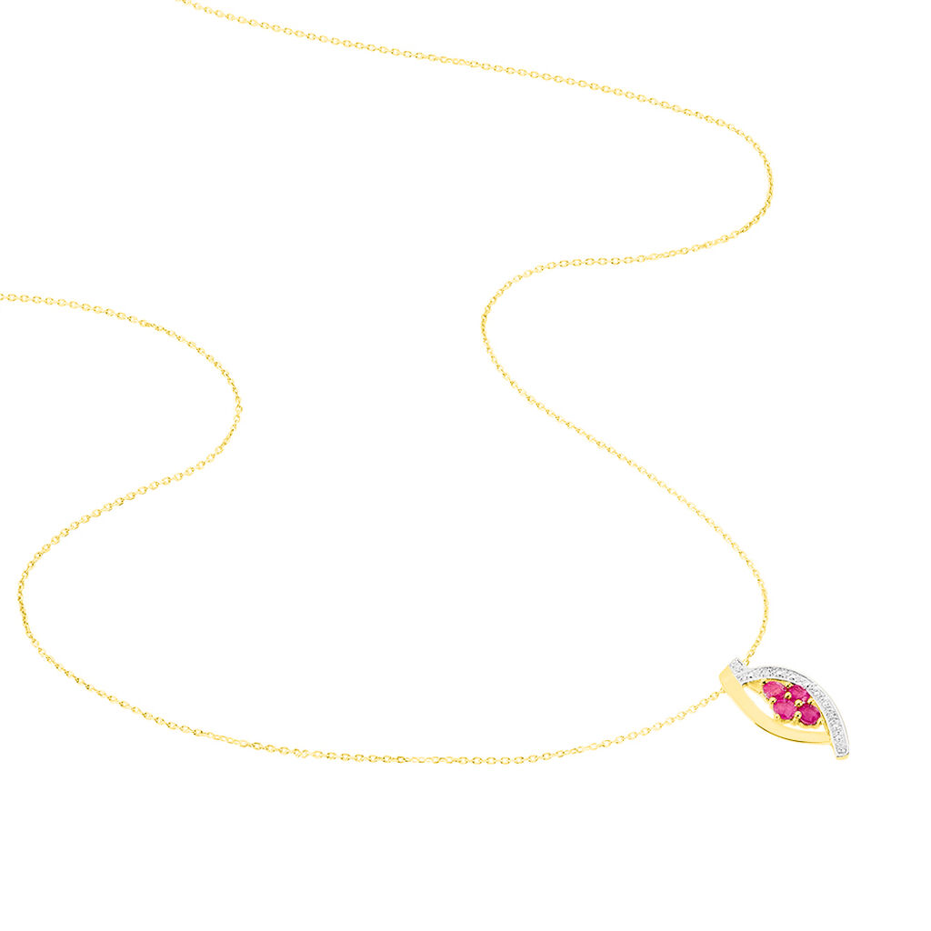 Collier Hoela Or Jaune Diamant Et Rubis - Colliers Femme | Histoire d&rsquo;Or