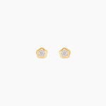 Boucles D'Oreilles Puces Barbro Or Jaune Cristal - Clous d'oreilles Femme | Histoire d&rsquo;Or
