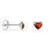 Boucles D'oreilles Puces Argent Blanc Delvinaae Ambre - Boucles d'Oreilles Coeur Femme | Histoire d’Or