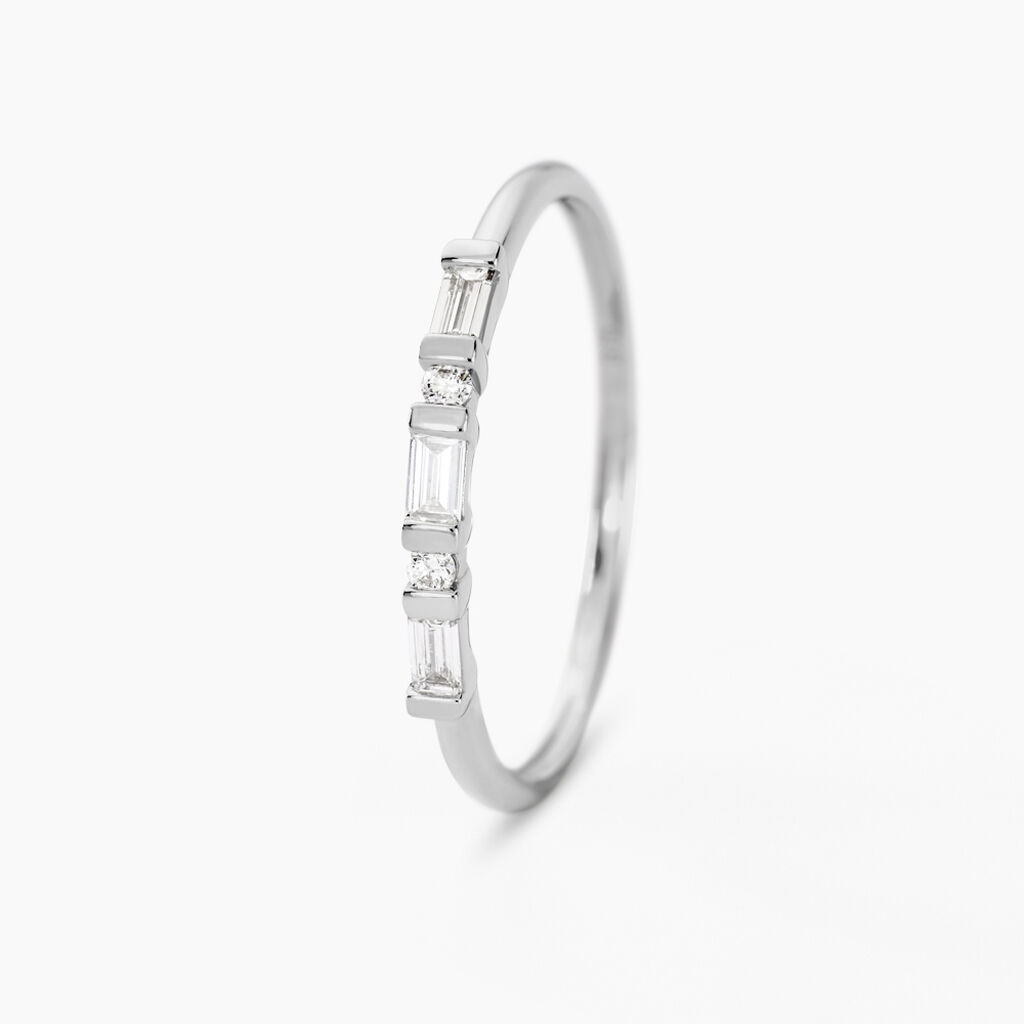 Bague 1986 Or Blanc Diamant - Bagues avec pierre Femme | Histoire d’Or