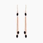 Boucles D'oreilles Pendantes Diamantine Argent Rose Pierre De Synthese - Boucles d'oreilles fantaisie Femme | Histoire d&rsquo;Or