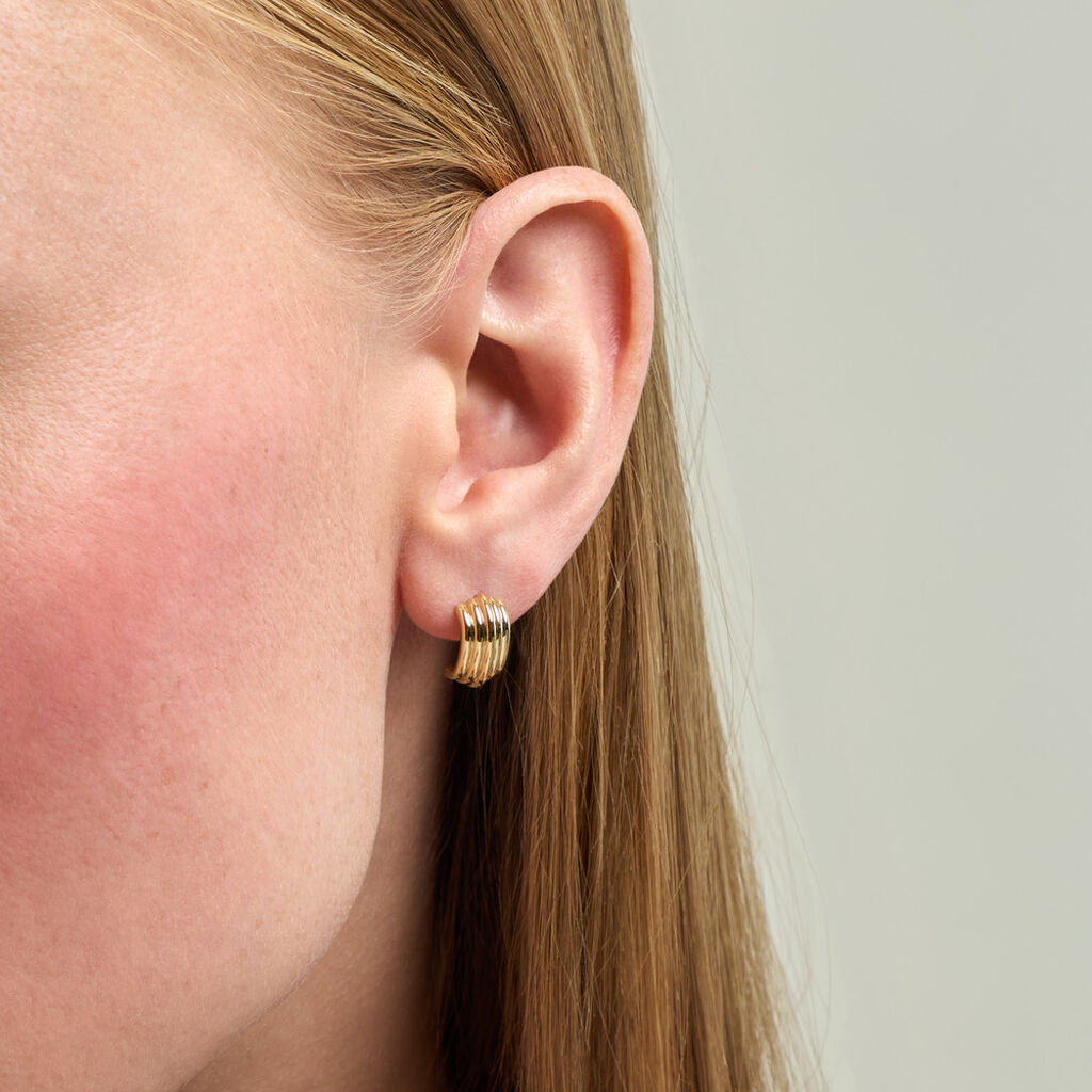 Cr&eacute;oles Osmonde Argent Dor&eacute; A L'Or 750/1000 - Boucles d'oreilles cr&eacute;oles Femme | Histoire d&rsquo;Or
