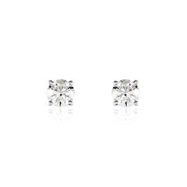 Boucles D'oreilles Puces Victoria Or Blanc Diamant - Clous d'oreilles Famille | Histoire d’Or