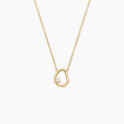 Collier Galen Argent Dor&eacute; A L'Or 750/1000 Oxyde De Zirconium - Colliers Femme | Histoire d&rsquo;Or