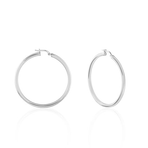 Créoles Argent Blanc Anne - Boucles d'oreilles créoles Femme | Histoire d’Or