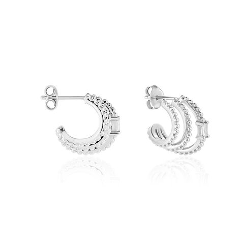 Créoles Cailin Argent Blanc Oxyde De Zirconium - Boucles d'oreilles créoles Femme | Histoire d’Or