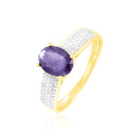 Bague Crista Or Jaune Amethyste Et Diamant