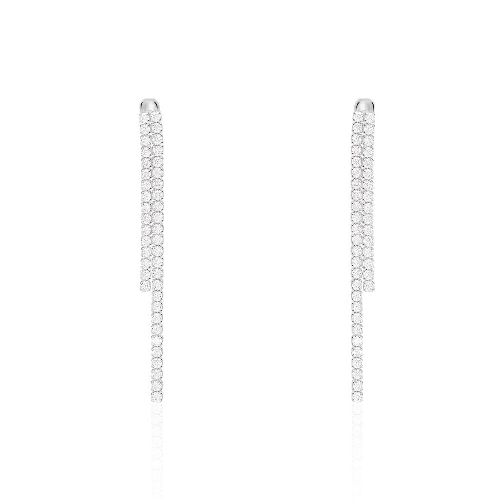 Boucles D'oreilles Pendantes Louanne Argent Blanc Oxyde De Zirconium - Boucles d'oreilles pendantes Femme | Histoire d&rsquo;Or