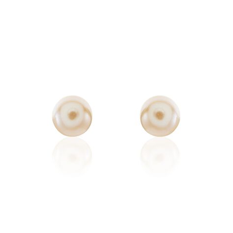 Boucles D'oreilles Puces Kesya Nacres Bouton Or Jaune Perle De Culture - Clous d'oreilles Femme | Histoire d’Or