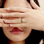 Bague Or Jaune Abelard Emeraudes Diamants - Bagues avec pierre Femme | Histoire d&rsquo;Or