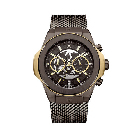 Montre Montignac Round Chrono Marron - Montres Homme | Histoire d&rsquo;Or