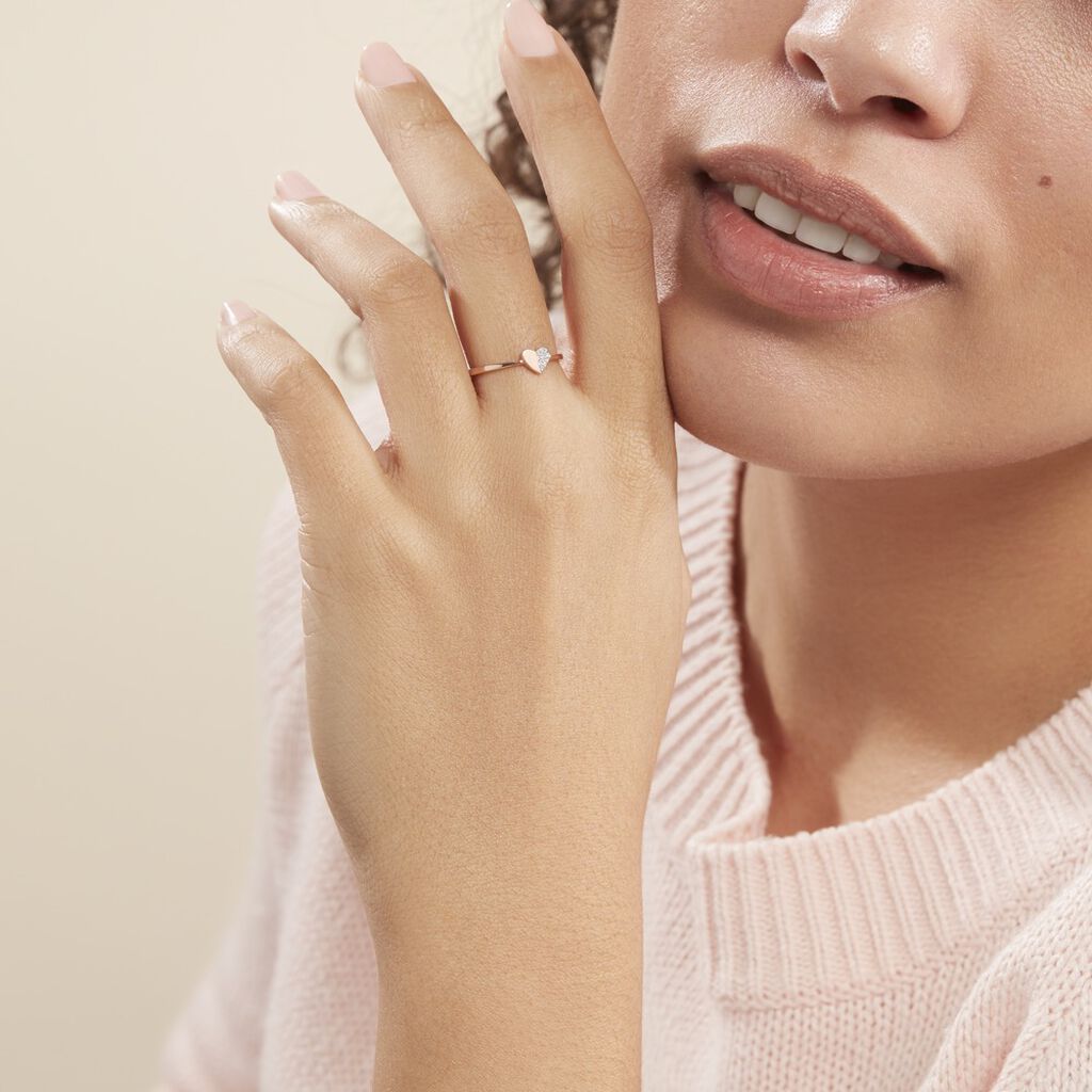 Bague Emilia Or Rose Diamant - Bagues avec pierre Femme | Histoire d’Or