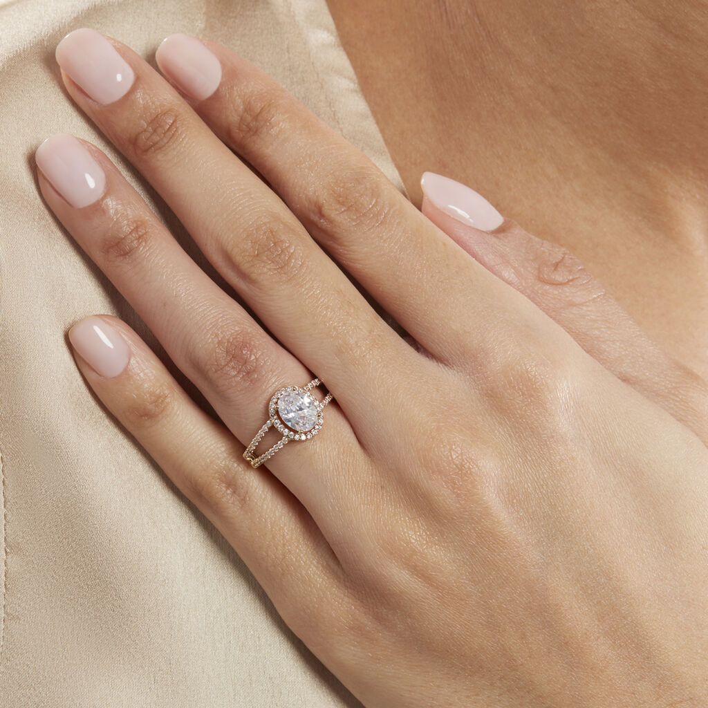 Bague Myriama Plaqué Or Jaune Oxyde De Zirconium - Bagues solitaires Femme | Histoire d’Or