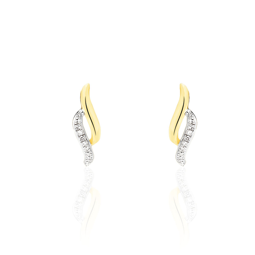 Boucles D’oreilles Puces Callum Or Jaune Diamant