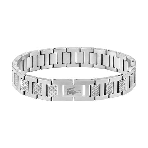 Bracelet Lacoste Metropole Acier Blanc - Bijoux Homme | Histoire d’Or