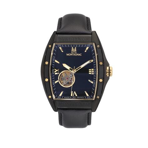 Montre Montignac Tonneau Automatique Noir - Montres Homme | Histoire d&rsquo;Or