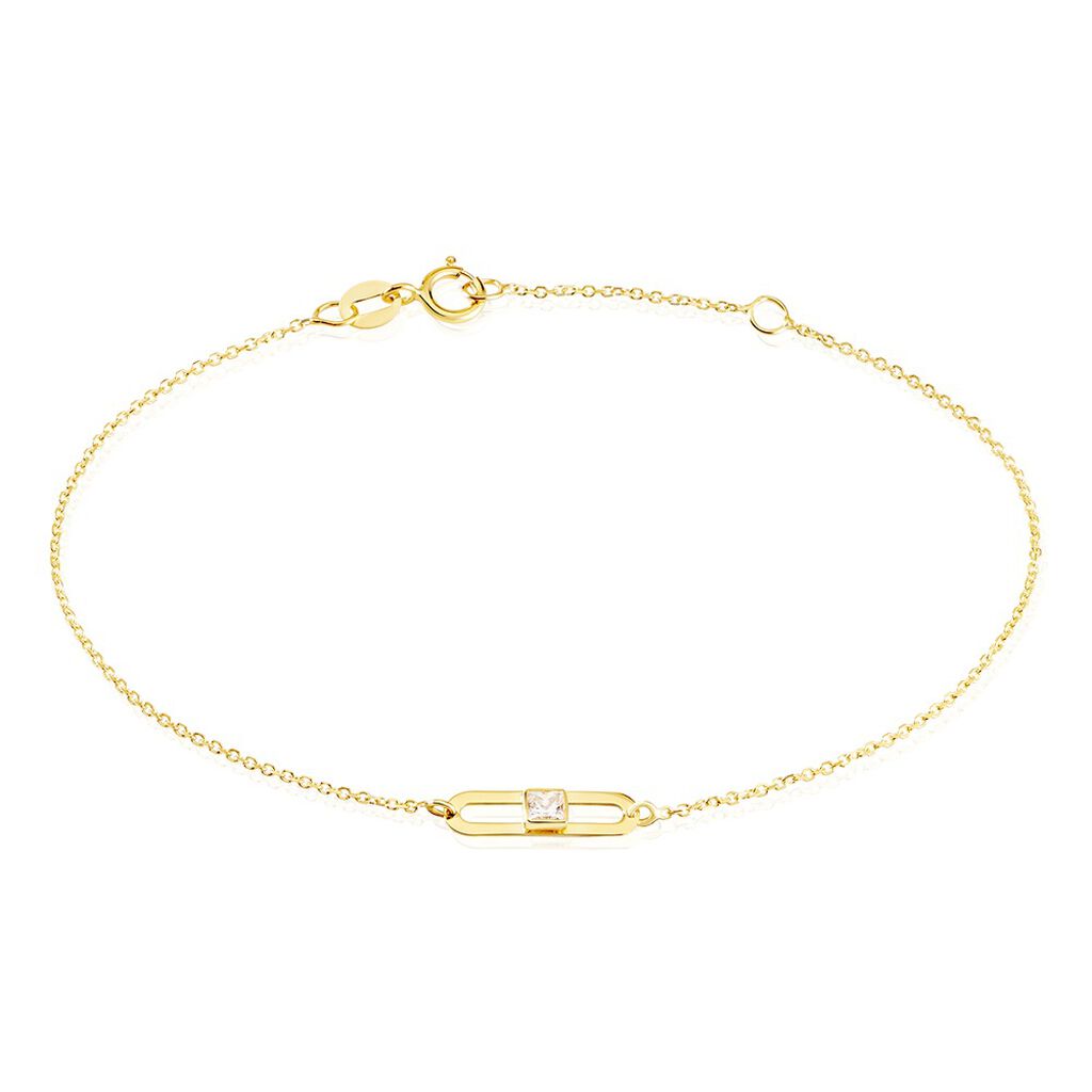 Bracelet Or Jaune Minimalist Chic Oxyde De Zirconium - Bracelets Femme | Histoire d’Or