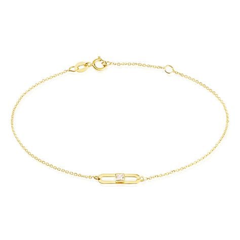 Bracelet Or Jaune Minimalist Chic Oxyde De Zirconium - Bracelets Femme | Histoire d’Or