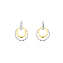 Boucles D'oreilles Pendantes Or Bicolore Eloisia Diamants - Boucles d'oreilles pendantes Femme | Histoire d’Or